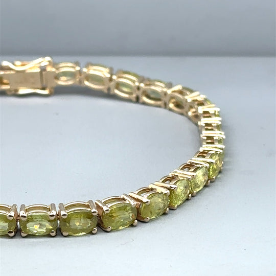 9ct Yellow Gold Peridot Bracelet