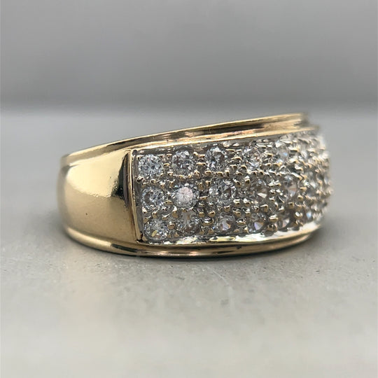 9ct Yellow Gold Cubic Zirconia Band Ring - Size O