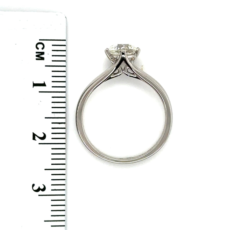 18ct White Gold Single Stone Diamond Ring (c. 0.65ct) - Size J 1/2