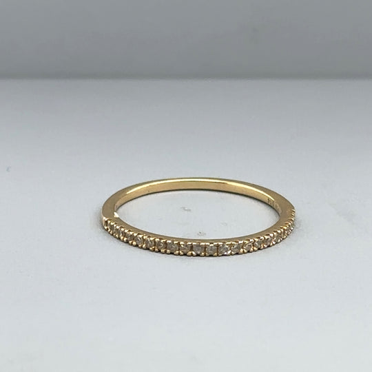 18ct Yellow Gold Diamond Half Eternity Ring (c. 0.10 - 0.15ct) - Size N