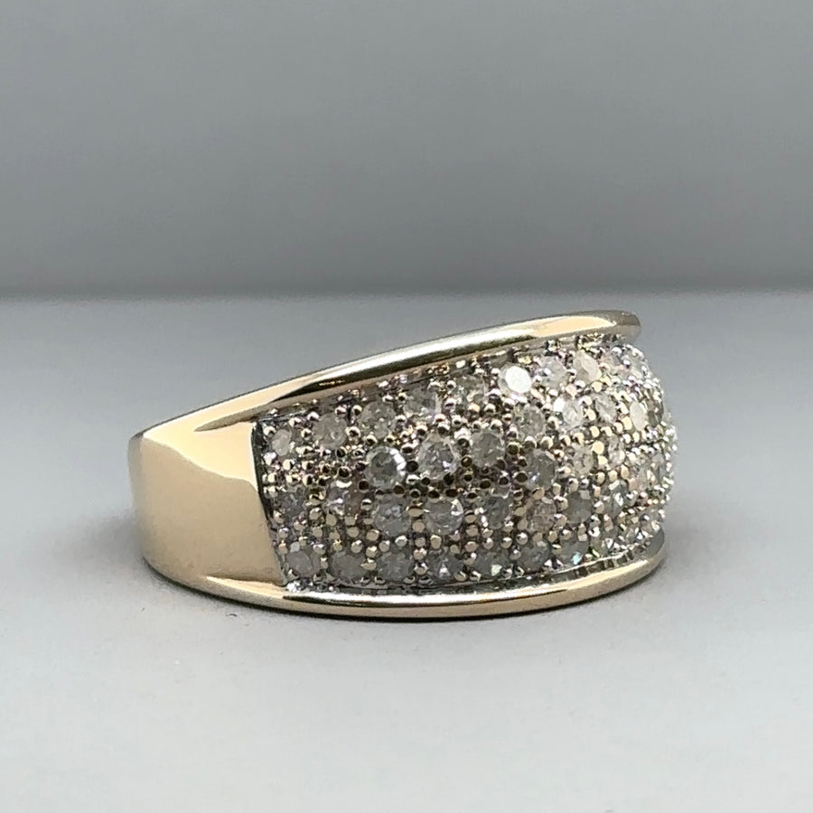 9ct Yellow Gold Diamond Ring (c. 1.00ct) - Size R 1/2