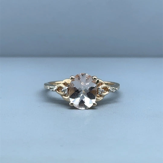 9ct Yellow Gold Cubic Zirconia Ring - Size N 1/2