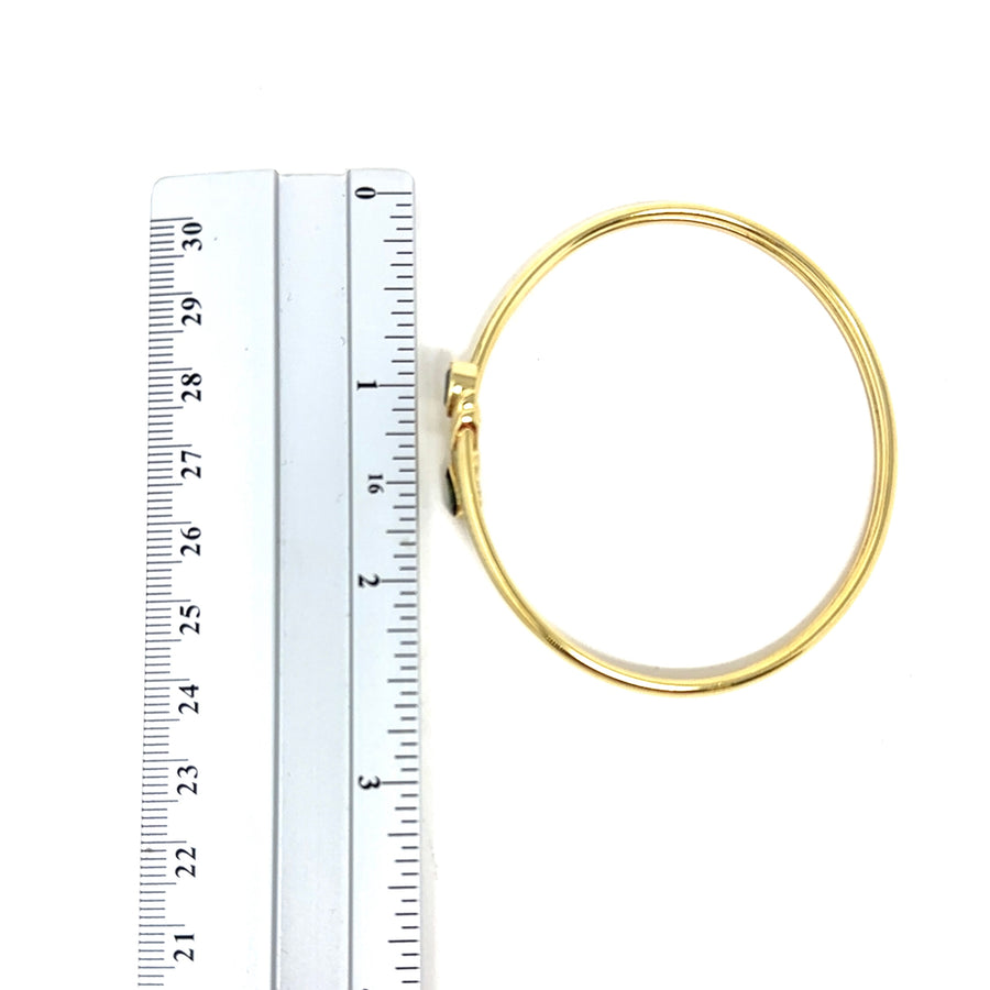 9ct Yellow Gold Topaz Torque Style Bangle