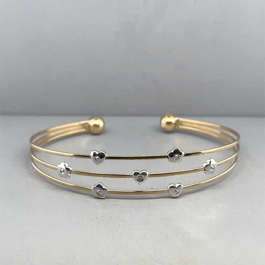 9ct Bi-Colour Torque Style Bangle