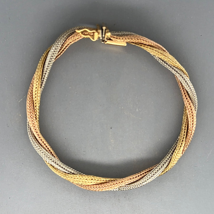 18ct Tri-Colour Platted Bracelet