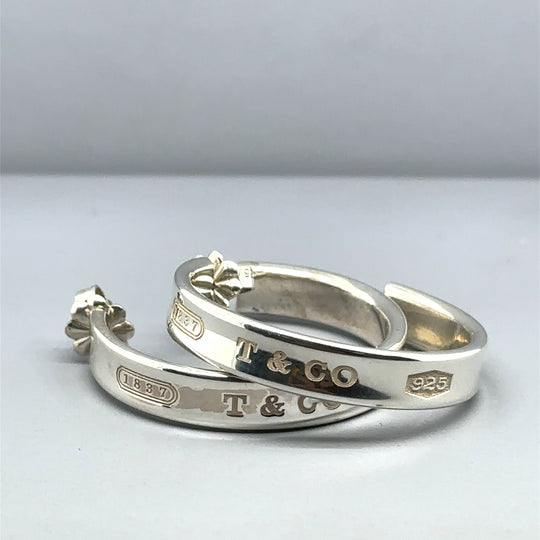 Sterling Silver Tiffany & Co Half Hoop Earrings