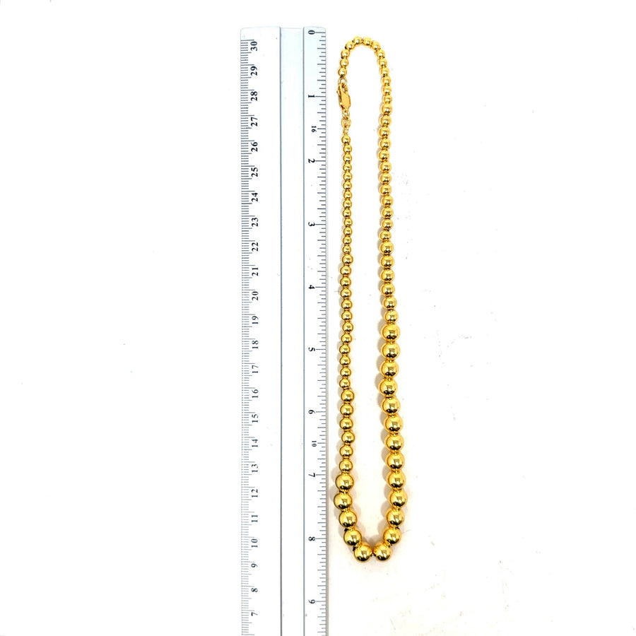 Sterling Silver Gold Coloured Bead Chain (17")
