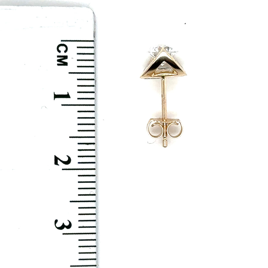 9ct Yellow Gold Single Stone Lab Grown Diamond Stud Earrings (c. 1.00ct) NEW!