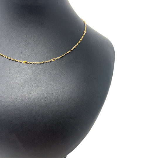 9ct Yellow Gold Fine Fancy Link Chain (16")