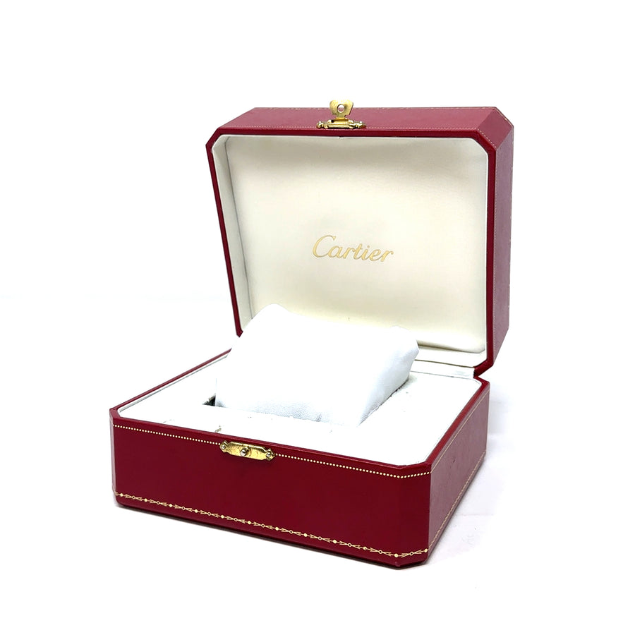 Pre-Owned Stainless Steel with Leather Strap Diamond Tank Divan Cartier Watch (Ladies)