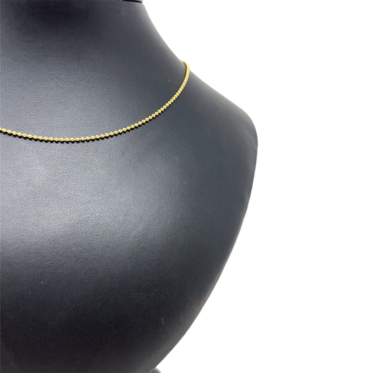 18ct Yellow Gold Beaded Necklace (16")