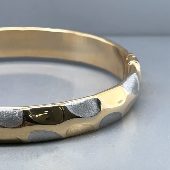 9ct Bi-Colour Patterned Bangle NEW!