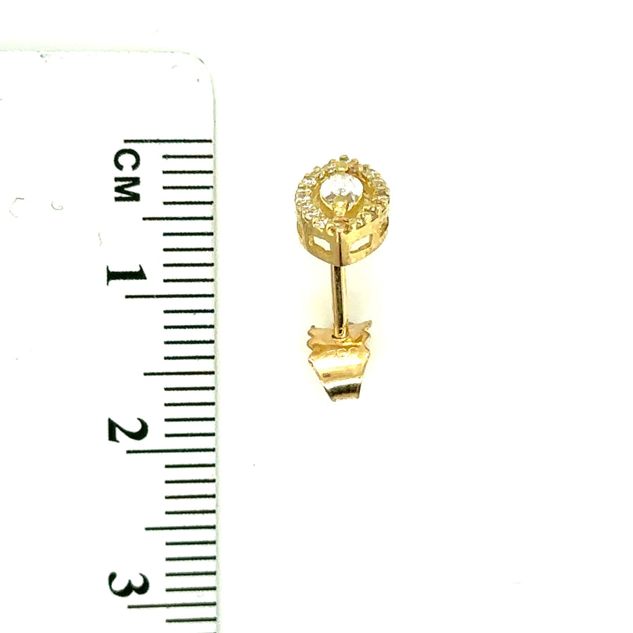18ct Yellow Gold Marquise Halo Diamond Stud Earrings (c. 0.62ct)