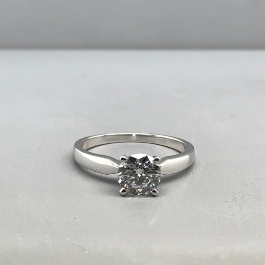 9ct White Gold Single Stone Lab Grown Diamond Ring (c. 1.00ct) - Size - M