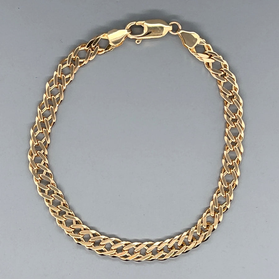 9ct Yellow Gold Double Curb Bracelet