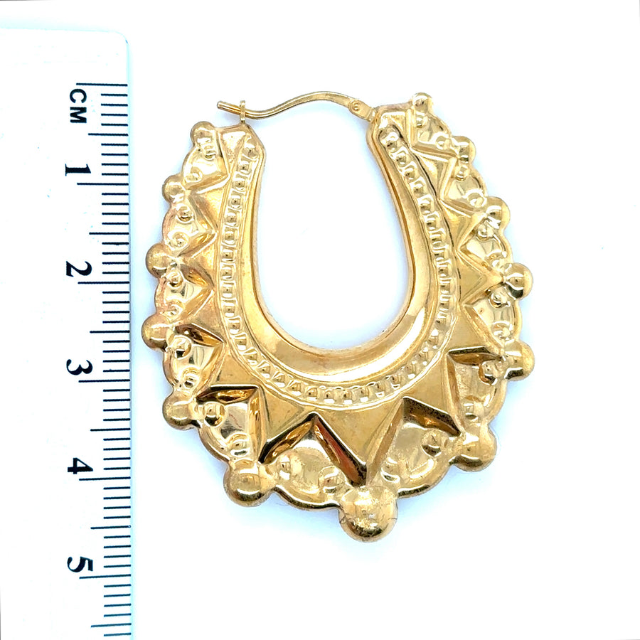 Sterling Silver Gold Plated Creole Hoop Earrings NEW!
