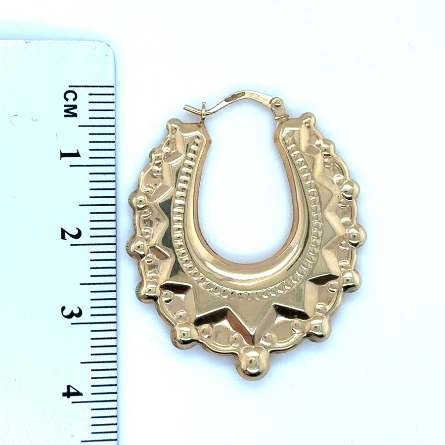 9ct Yellow Gold Creoles Hoop Earrings