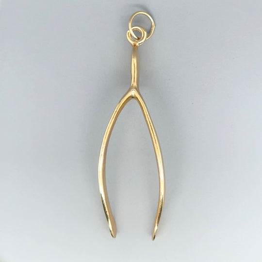 9ct Yellow Gold Wishbone Pendant
