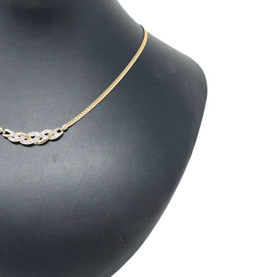 9ct Yellow Graduated Diamond Set Fancy Necklace (17")