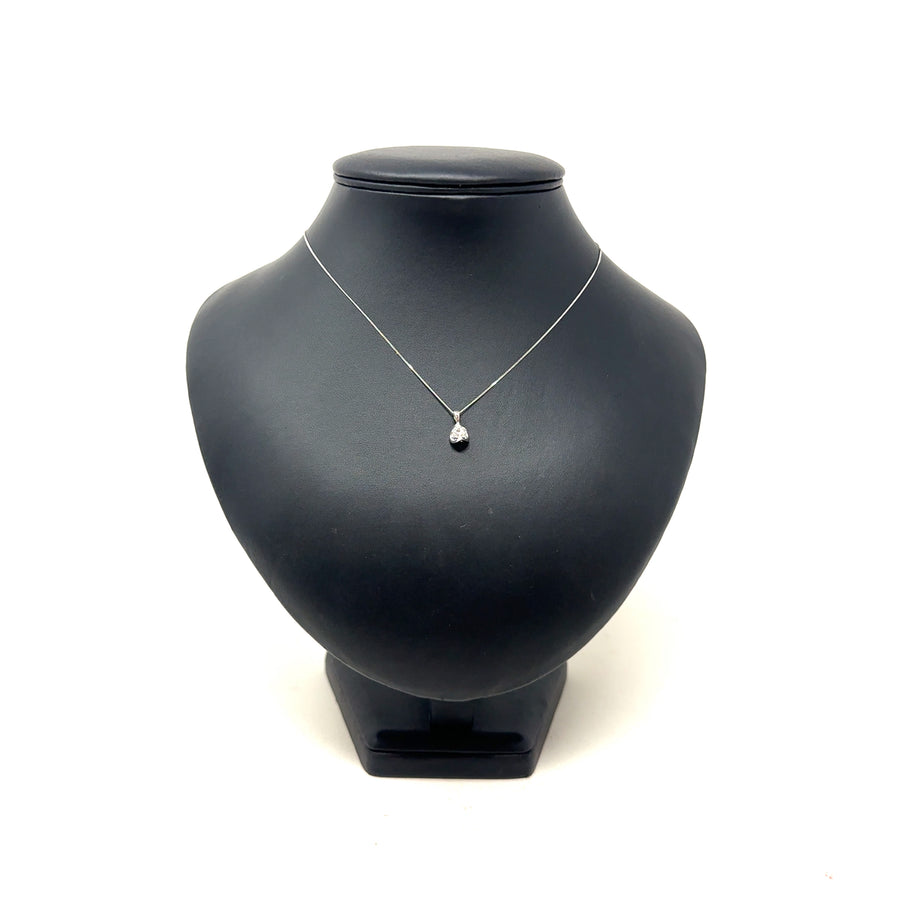 9ct White Gold Single Stone Lab Grown Diamond Pendant and Fine Chain (c. 0.50ct) (18”) NEW!