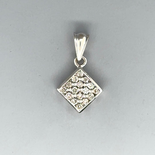 9ct White Gold Diamond Pendant (c. 0.27ct)