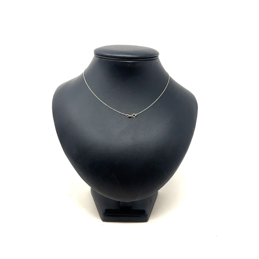 18ct White Gold Single Stone Diamond Pendant and Chain (17")