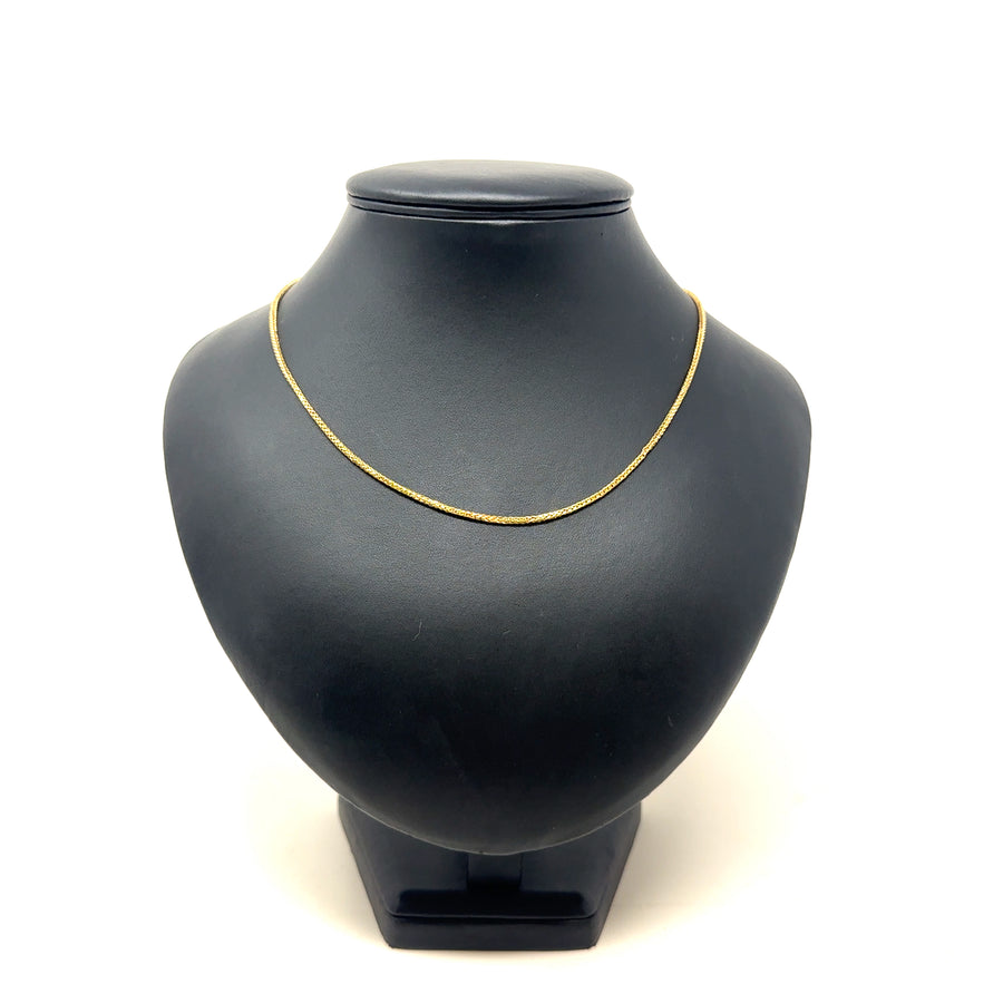 9ct Yellow Gold Wheat Link Chain (18")