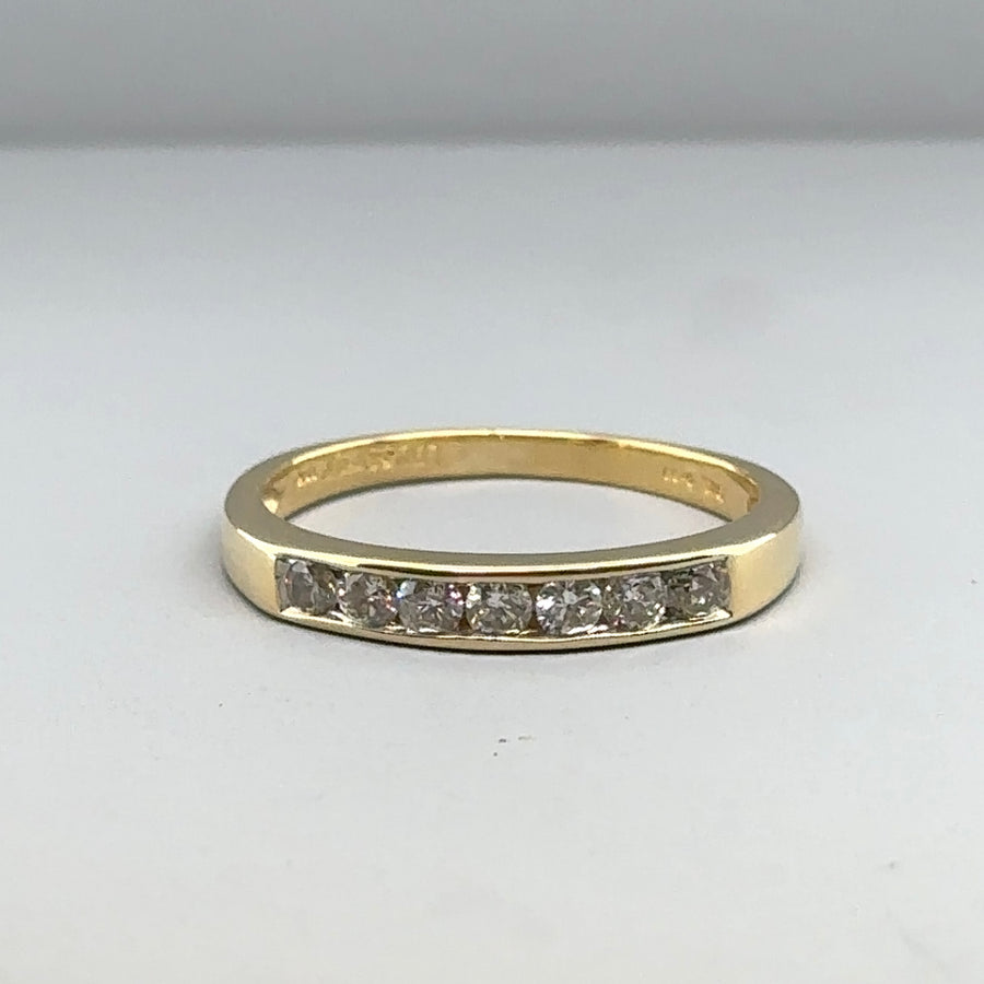 18ct Yellow Gold Diamond Half Eternity Ring (c. 0.33ct) - Size N 1/2