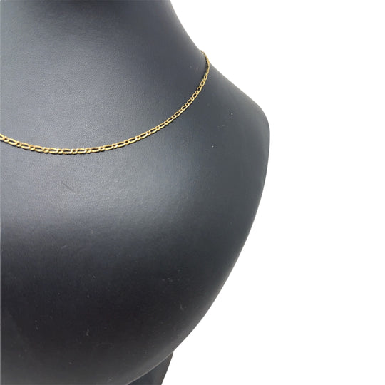 9ct Yellow Gold Fine Figaro Chain (17")