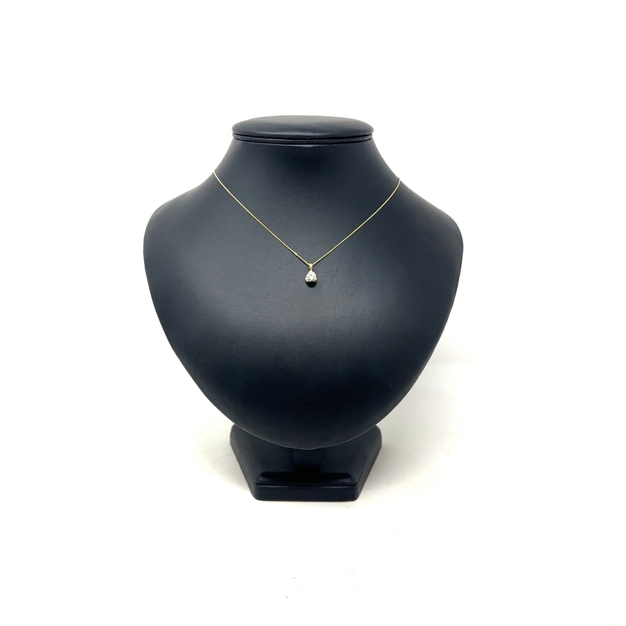 9ct Yellow Gold Single Stone Lab Grown Diamond Pendant and Fine Chain (c. 0.50ct) (18") NEW!