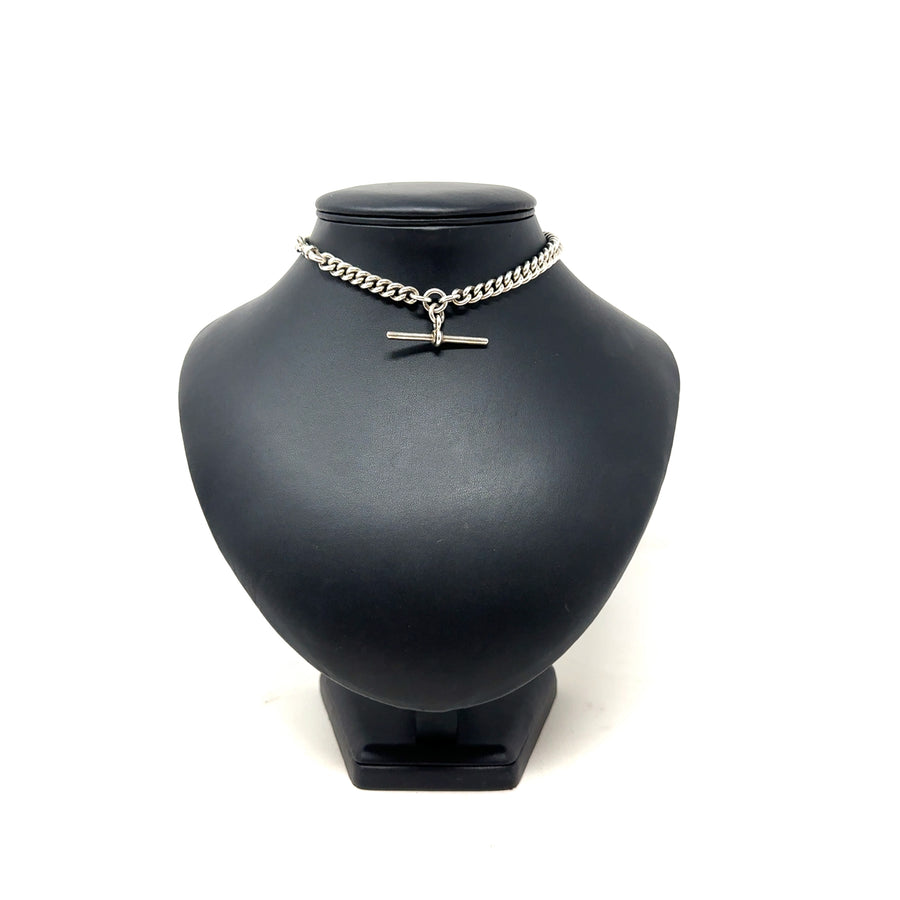 Sterling Silver Albert Chain (14”)