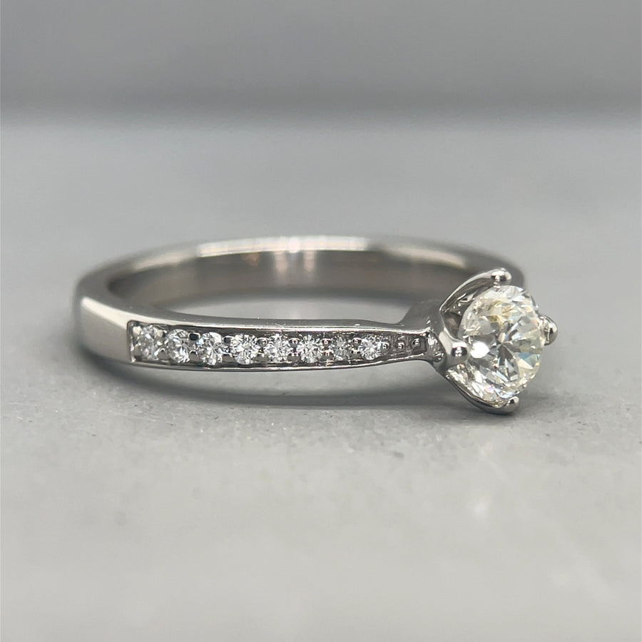 9ct White Gold Diamond Ring (c. 0.60ct) - Size N 1/2