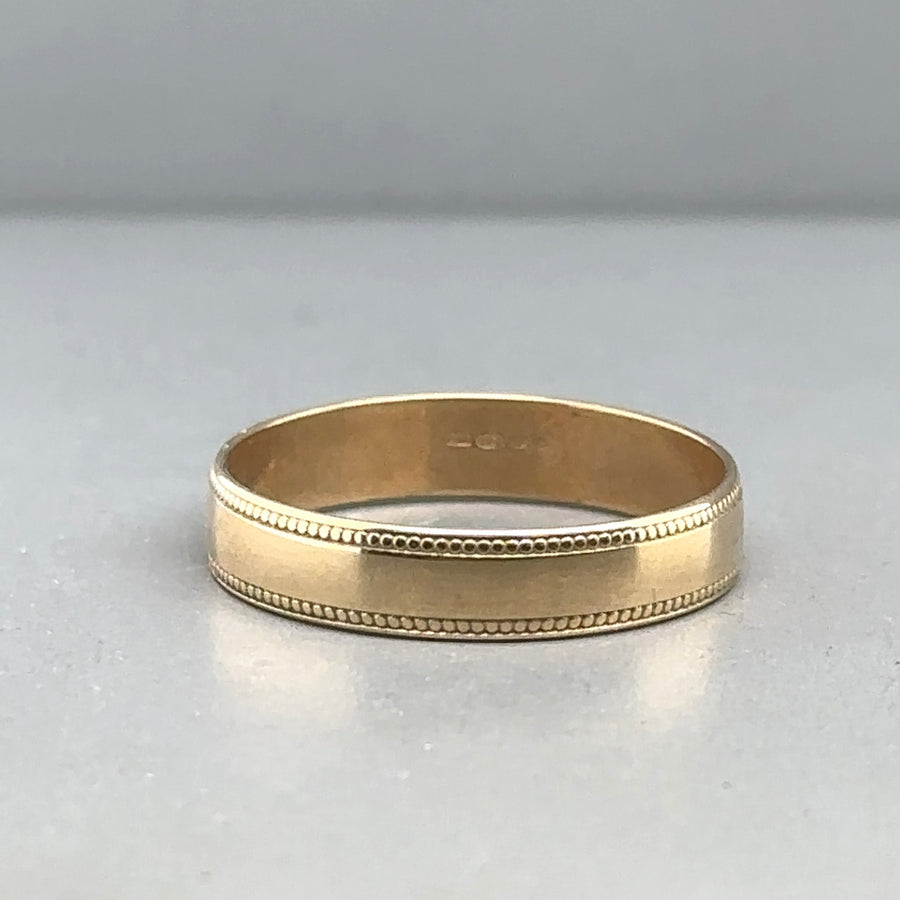 9ct Yellow Gold Band Ring - Size K 1/2
