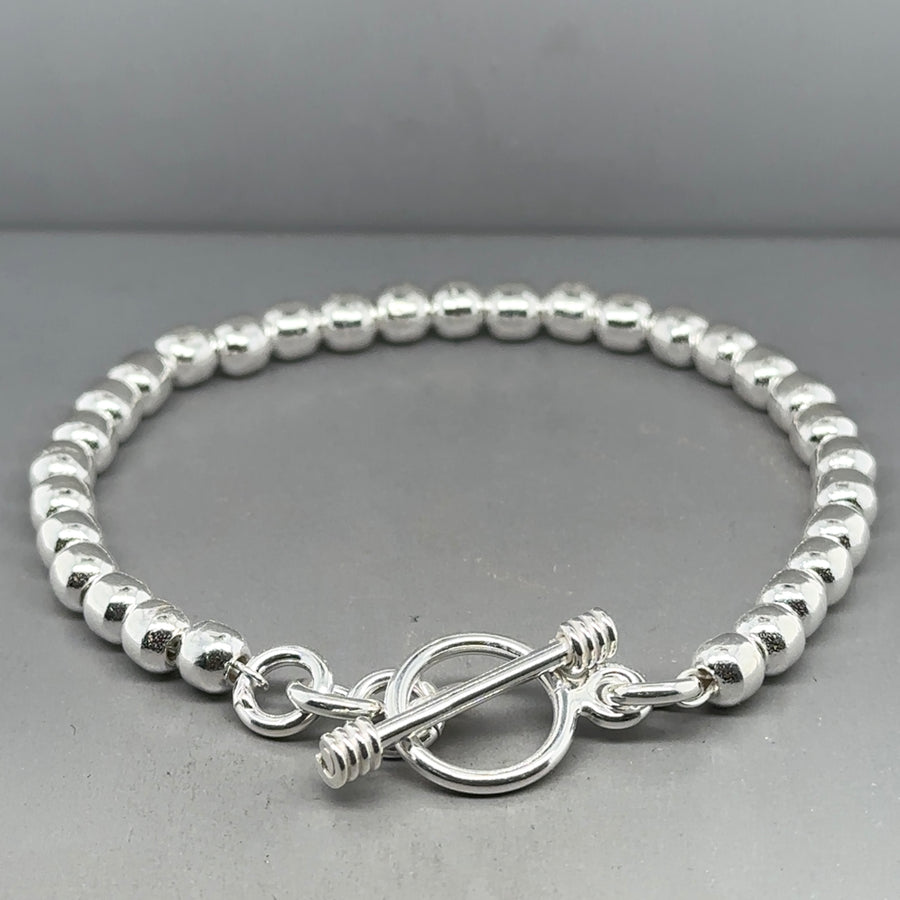 Sterling Silver Bead Link Bracelet NEW!