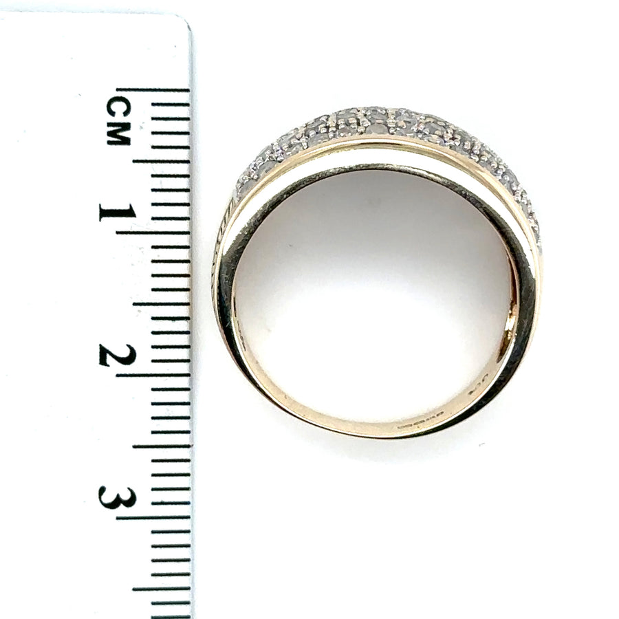 9ct Yellow Gold Diamond Ring (c. 1.00ct) - Size R 1/2