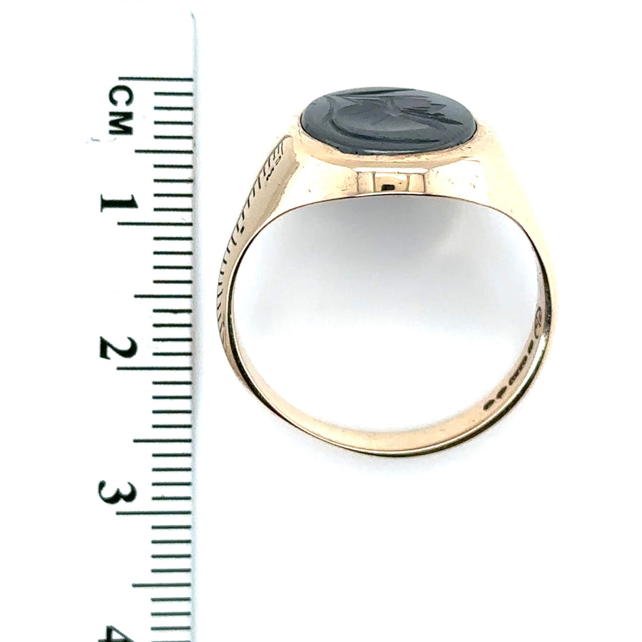 9ct Yellow Gold Intaglio Ring - Size V