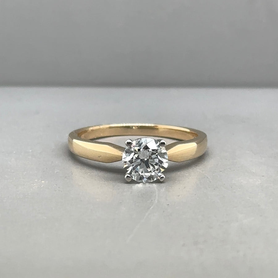 9ct Yellow Gold Single Stone Lab Grown Diamond Ring (c. 1.00ct) - Size O - NEW!