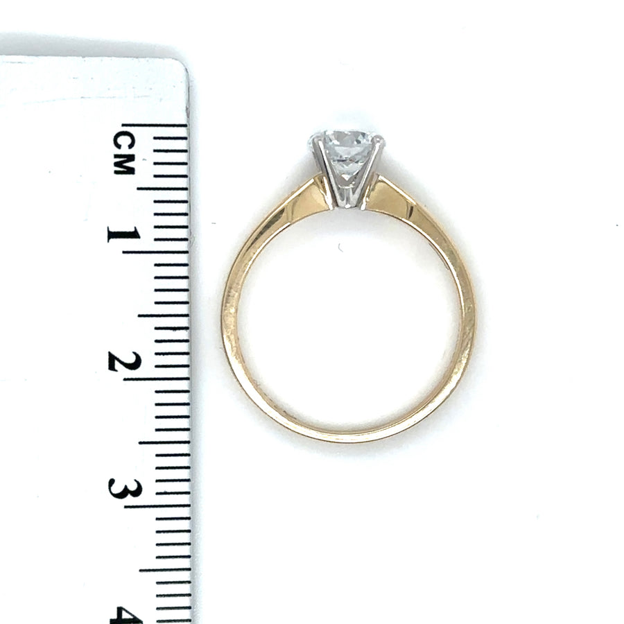 9ct Yellow Gold Single Stone Lab Grown Diamond Ring (c. 1.00ct) - Size O - NEW!