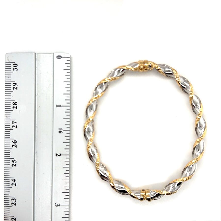 9ct Bi-Colour Twist Bangle NEW!