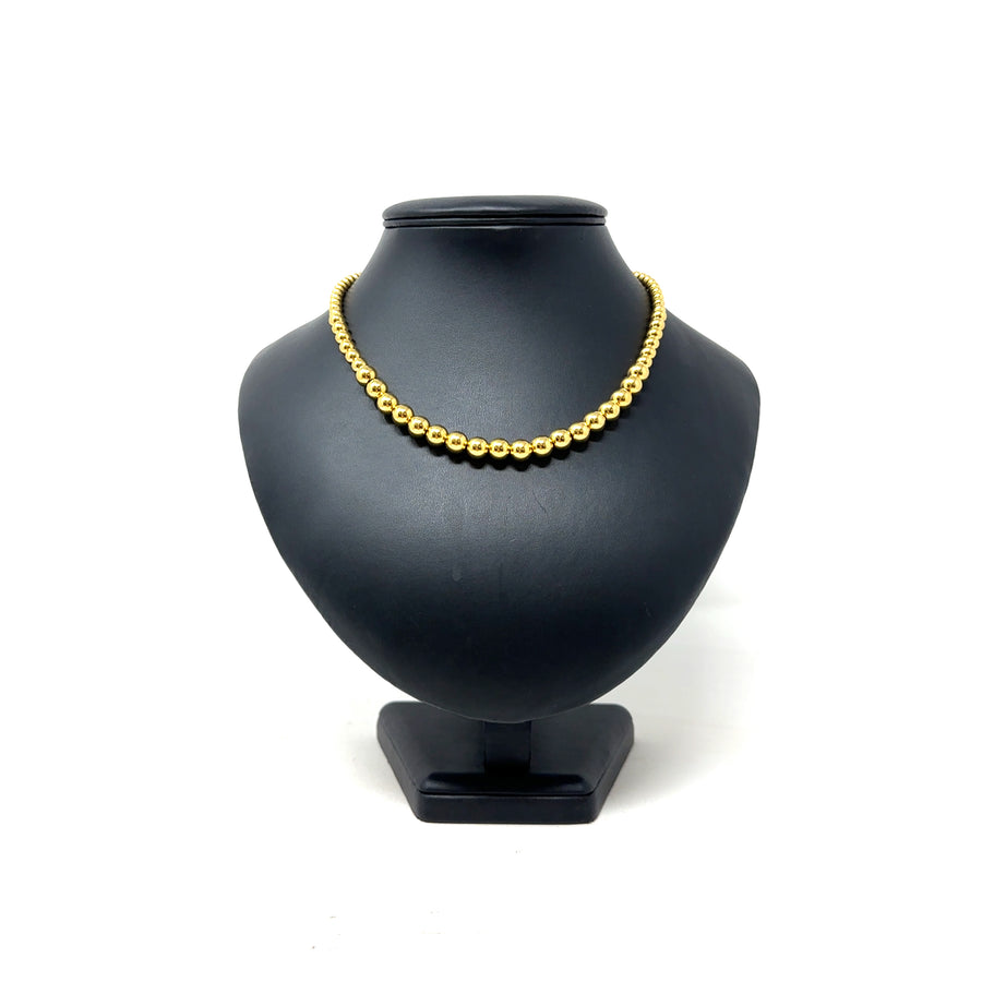 Sterling Silver Gold Coloured Bead Chain (17")