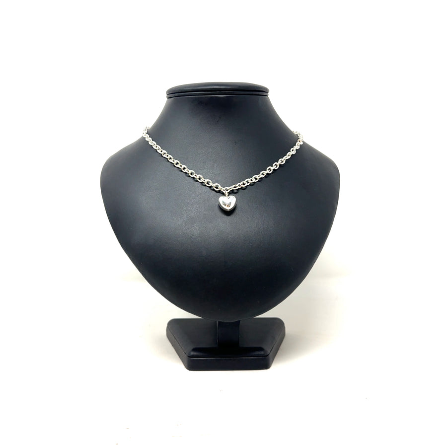 Sterling Silver Heart Charm and Belcher Chain (19")