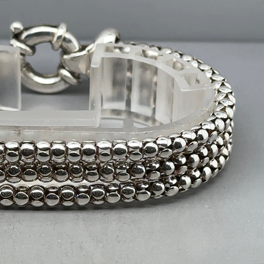 Sterling Silver Three Row Bracelet