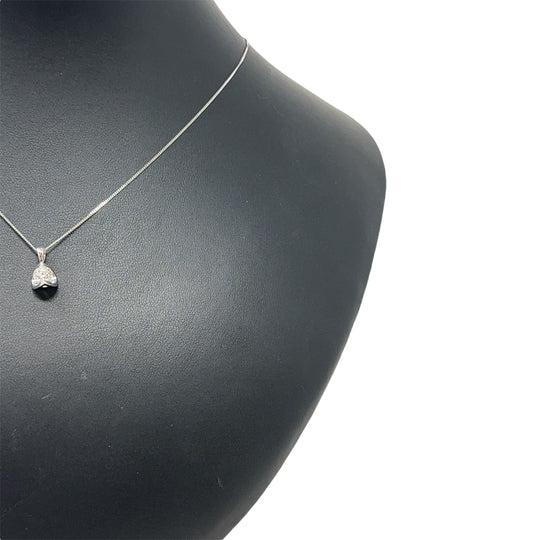 9ct White Gold Single Stone Lab Grown Diamond Pendant and Fine Chain (c. 0.50ct) (18”) NEW!