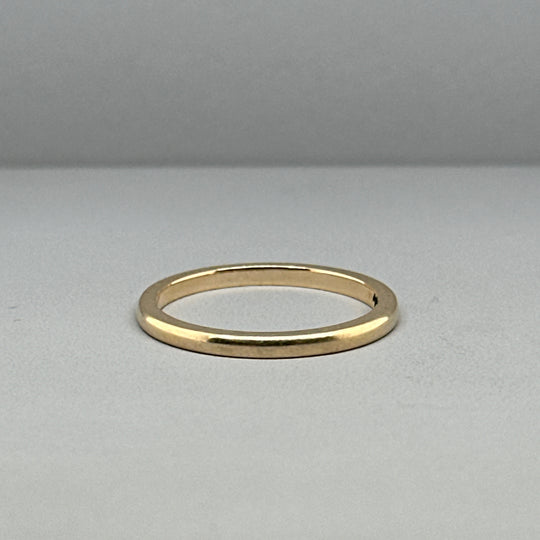 14ct Yellow Gold Thin Band Ring - Size M 1/2