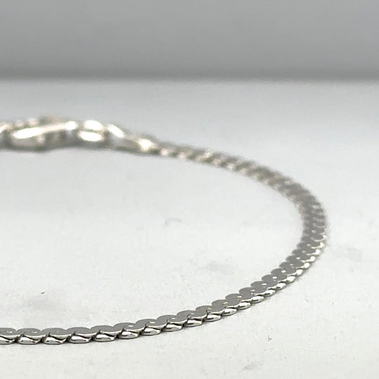 14ct White Gold Fine Wavy Bracelet