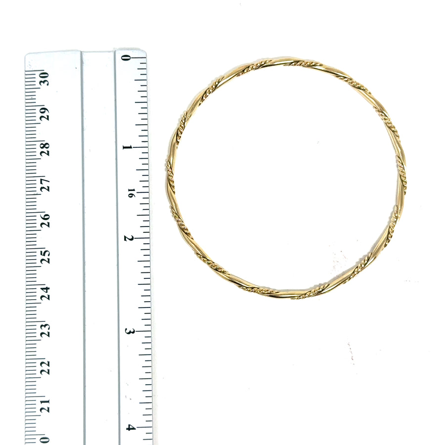 9ct Yellow Gold Plaited Wrap Bangle