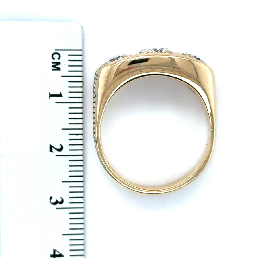 18ct Yellow Gold Three Stone Diamond Gypsy Ring (c. 1.55ct) - Size V