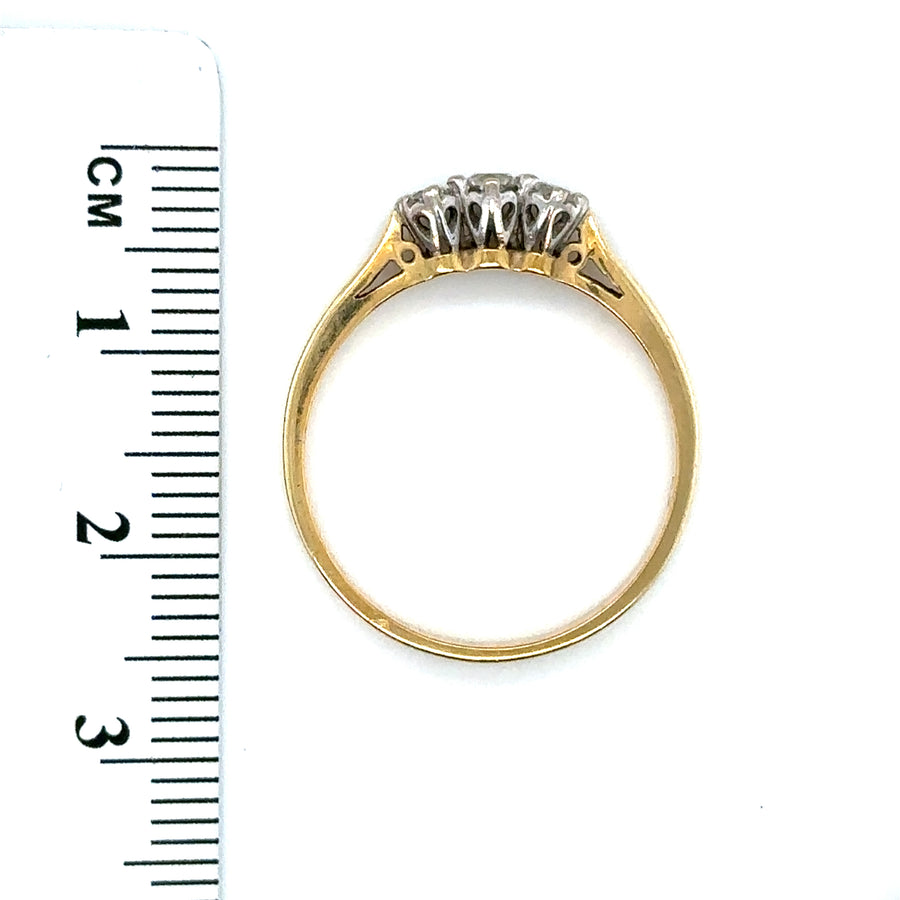 18ct Yellow Gold Three Stone Diamond Ring (c. 0.25ct) - P 1/2