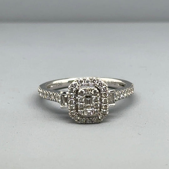 18ct White Gold Diamond Ring (c. 0.35 - 0.40ct) - Size K