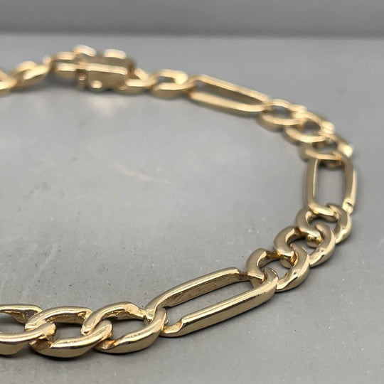 9ct Yellow Gold Figaro Bracelet